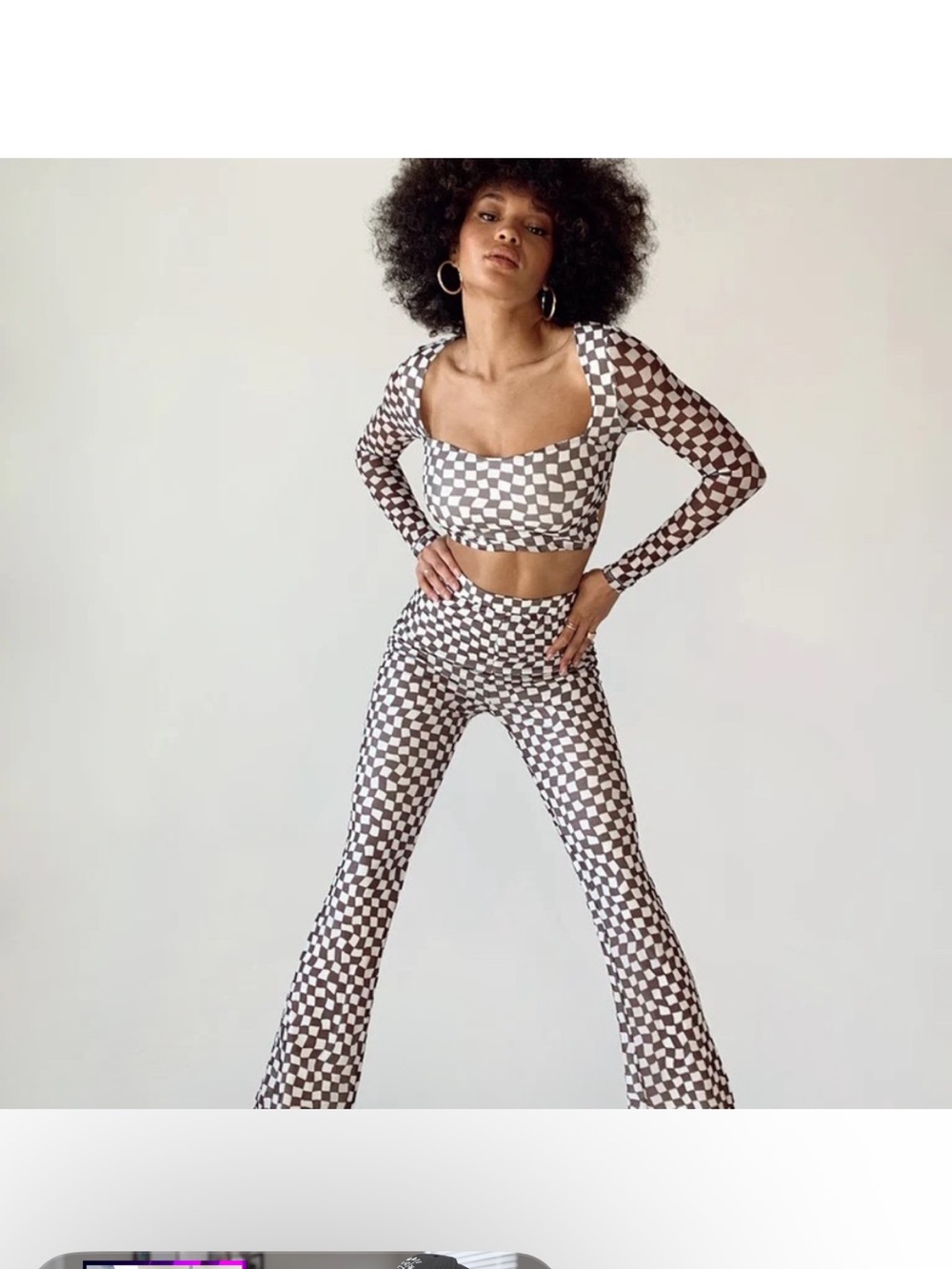 Princess Polly Brown & White Checkerboard Gia Set